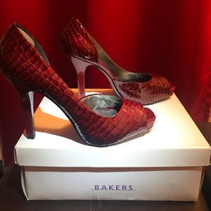 Jessica Simpson Red Snake Print Heels